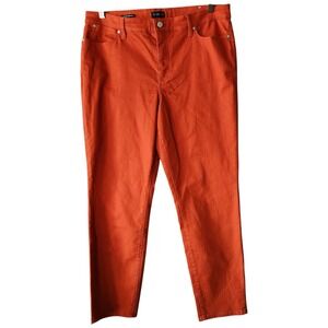 Talbots Signature Slim Ankle Jeans Size 14 (37x27") Burnt Orange Brown Stretchy